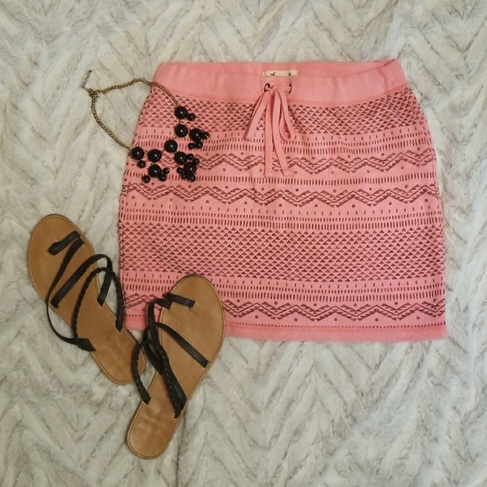 New Hollister Coral Tribal Print Cloth Skirt